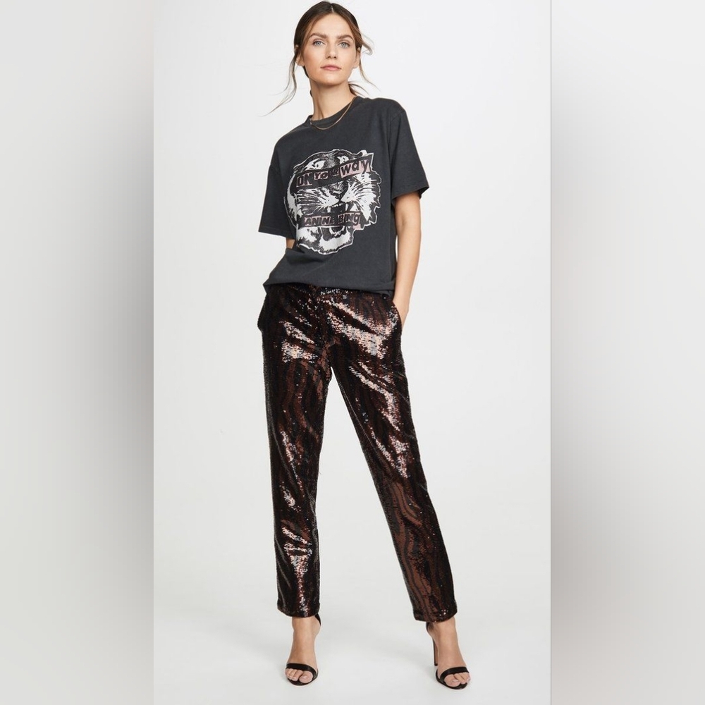 Elegant Black Sequin Cropped Pants